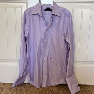 Pronto Uomo Purple Pattern Long Sleeve Shirt 14 1/2 32/33